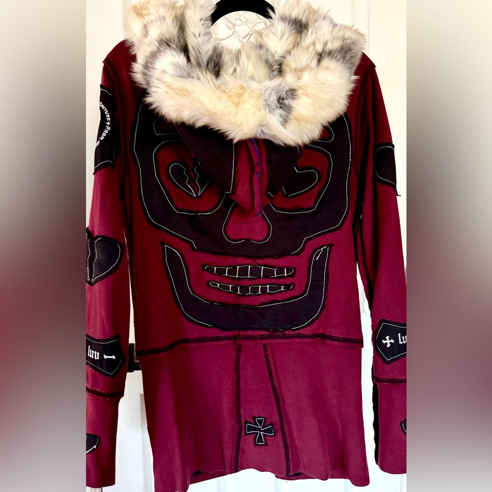 RARE Y2K SYC FUK FUR HOODIE BY BUCKY BATES - Picture 2 of 15
